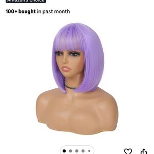 Amazon Lavender Hair Wig with Bangs